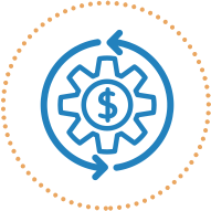 icon dollar sign gear