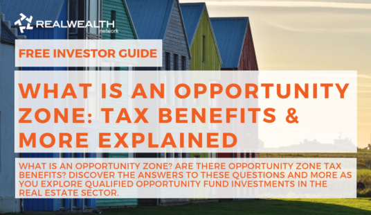 row of houses with text graphic overlay